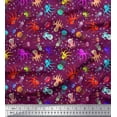 thumbnail image 1 of Soimoi Polyester Crepe Fabric Dot,Octopus & Jellyfish Ocean Print Sewing Fabric Yard 52 Inch Wide, 1 of 3