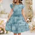 thumbnail image 1 of LOVZFMLL Dresses Kids Summer Double Layer Ruffle Sleeve Dress 5-14 Years, 1 of 8