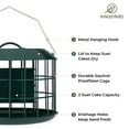 thumbnail image 4 of Kingsyard Squirrel Proof Double Suet Feeder, Metal Cage Bird Feeders for Outdoors Hanging, Green, 4 of 7