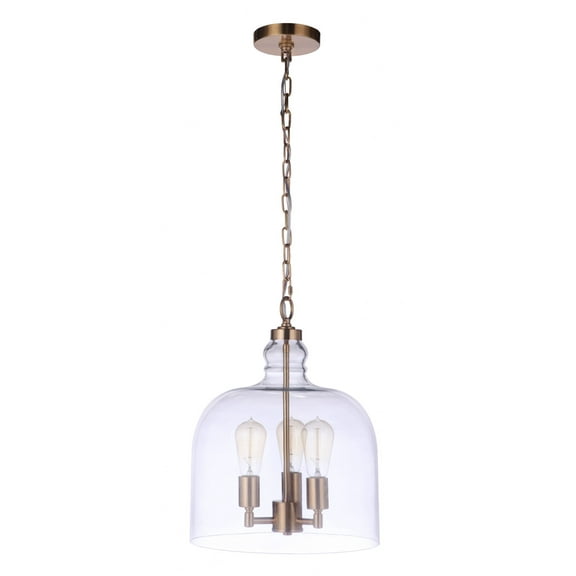 P975SB3-Craftmade Lighting-Jackson - 3 Light Pendant In Traditional Style-17.5 Inches Tall and 13.63 Inches Wide-Satin Brass Finish    -Traditional