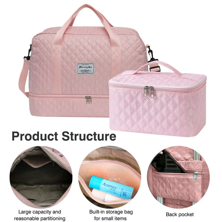 VEGCOO Travel Duffel Bag, Women's Weekender Bag with Shoe