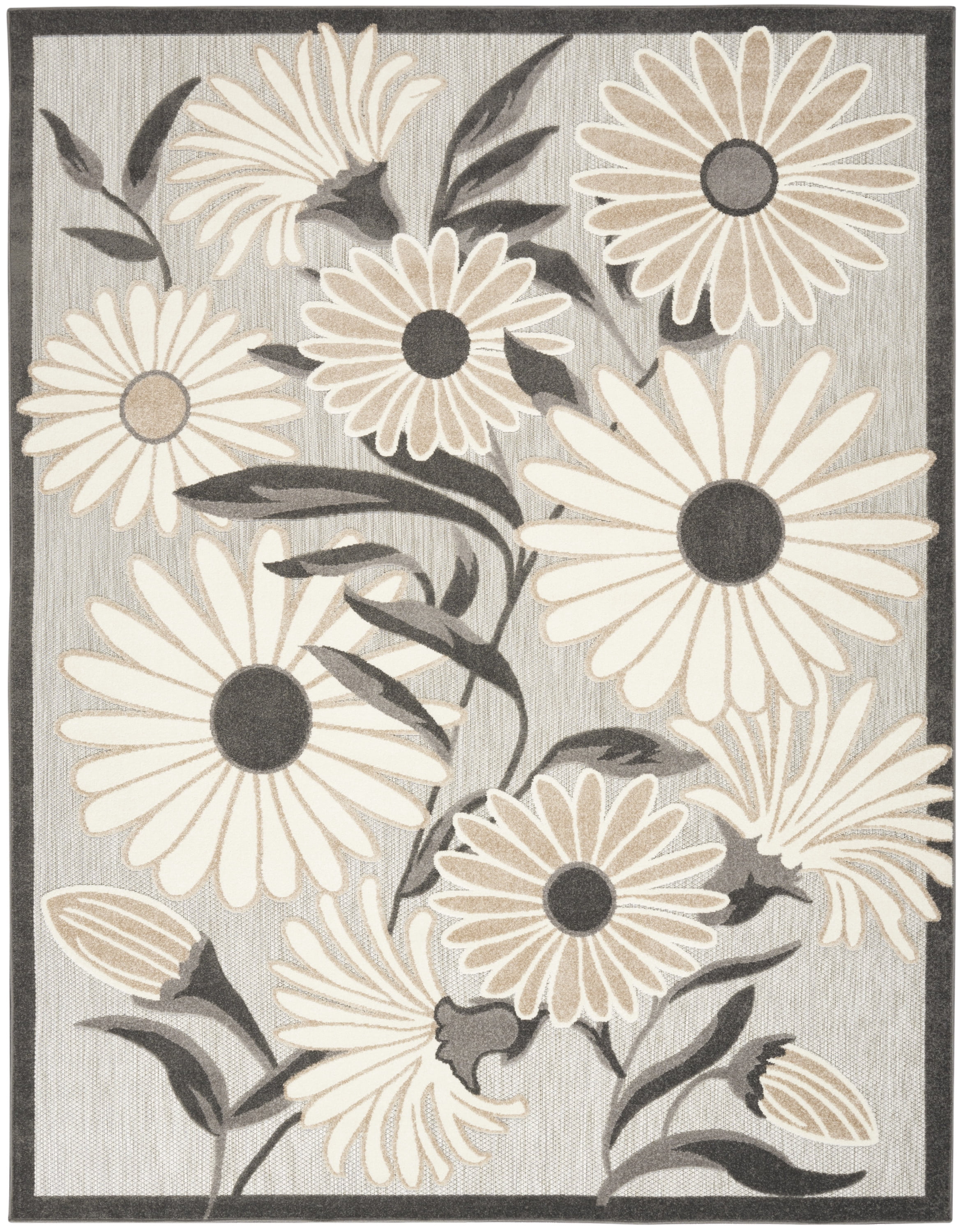 Nourison Aloha Indoor/Outdoor Beige 7'10" x 10'6" Area Rug, (8x11)