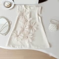 thumbnail image 2 of Ashirexll Robes d'Été pour Filles Sans Manches à Col Rond Robe en Mélange de Coton de Couleur Unie Longueur Genou Blanc 9 Ans, 2 of 6