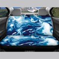 thumbnail image 3 of POLERO Blue Marbling Pattern Car Back Seat Covers with Van Truck, Durable Against Dirt Bench Seat Covers(2 Piece), 3 of 4