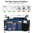 thumbnail image 3 of FINPAC Large Walker Tote Bag with Cup Holder, Folding Walker Attachment Hands-Free Storage Basket Mobility Aid Accessory Pouch for Elderly, Senior, Blue, 3 of 7
