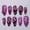 3D Purple Nails-8, variant on 30 count Spring Flower Press Nails Medium Almond Nails with Rhinestones Gradient Designs Glue Nails Line Nails Summer False Nails Stick Nails for Women