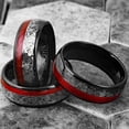 thumbnail image 3 of Tungsten Carbide Rings for Men Wedding Bands for Him 8mm Black Clockwork Gears & Red Wire, 3 of 5