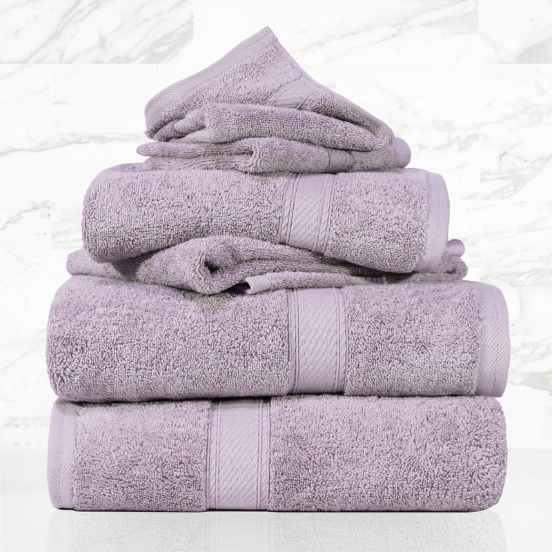 Superior Hymnia Egyptian Cotton 6-Piece Towel Set, Purple