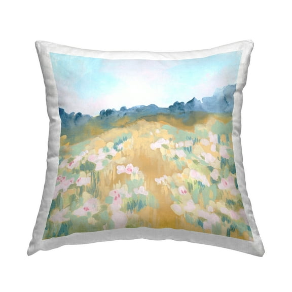 Stupell Industries Rural Meadow Landscape Square Decorative Printed Throw Pillow, 18 x 18
