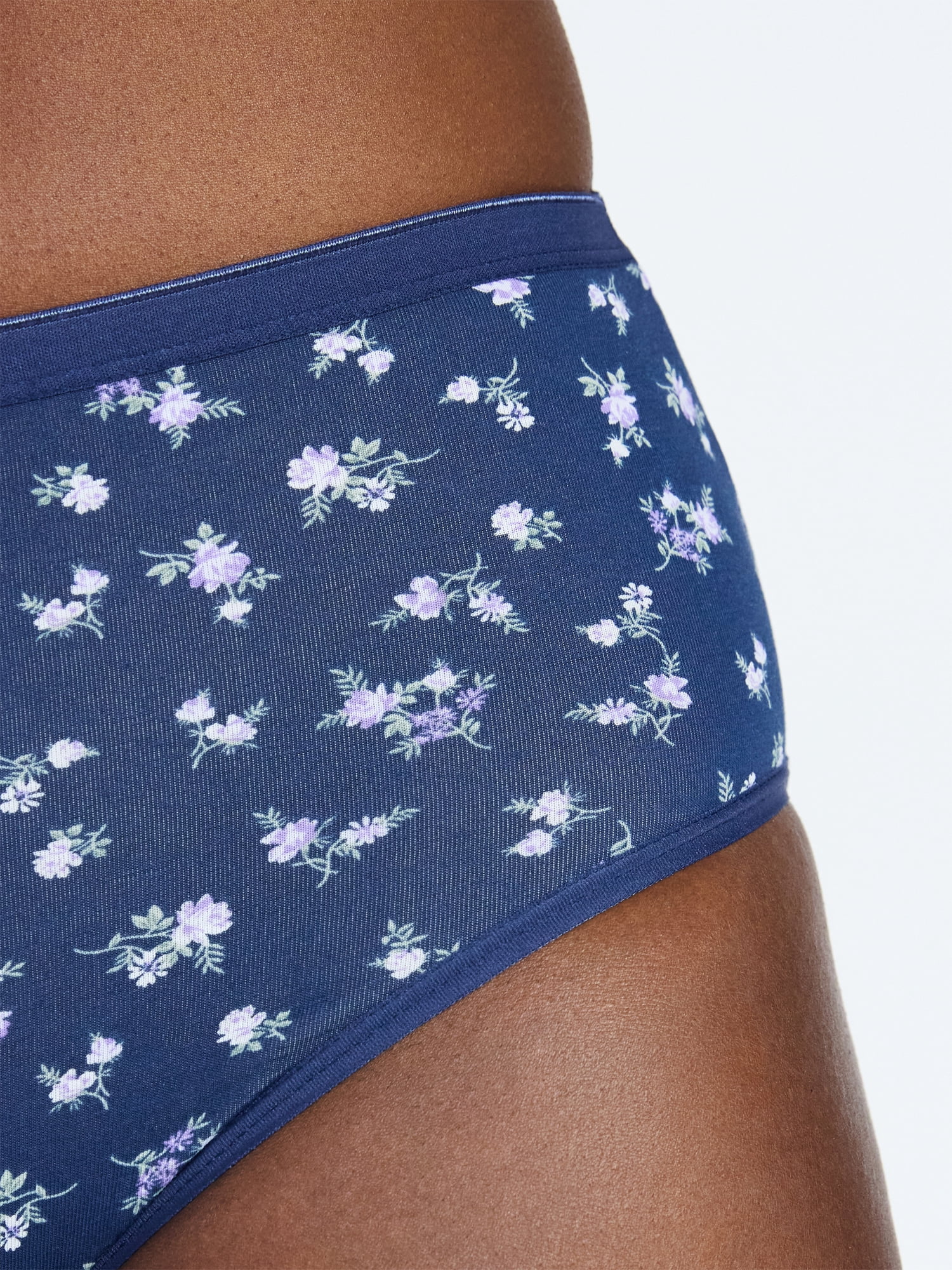 Joyspun Women's Cotton-Blend Brief Panties, 6-Pack, Sizes S-XXXL