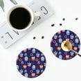 thumbnail image 4 of Fuzoiu pirate owls and boats Print Leather Coasters Set,Drink Coasters Set of 4,for Tabletop Protection, Durable PVC Coasters,Home Décor and Housewarming Gift-Round Shape, 4 of 6