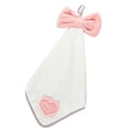 thumbnail image 4 of High-density Coral Fleece Love Patch Embroidered Bowknot Hand Towel Peach Heart, 4 of 9