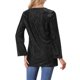 thumbnail image 3 of INSPIRAR CHIC Blusa de Mujer de Terciopelo Brillante con Cuello en V de Manga Larga Blusa Tunic Metálica Suelta para Fiesta Brillante S Negra, 3 of 6