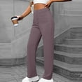 thumbnail image 6 of WCMZJ Women's Casual High Waist Stretch Pants Flexipants Multiple Pockets Straight Leg Pants Coffee L, 6 of 6