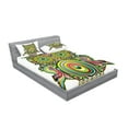 thumbnail image 2 of Ambesonne Colorful Fitted Sheet & Pillow Sham Set, Owl Eye, Full, Multicolor, 2 of 2