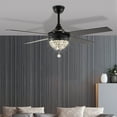 thumbnail image 5 of 42'' Ceiling Fan Light Remote Control Chandelier LED Lamp w/Wood leaves Shape Shades, 5 of 12