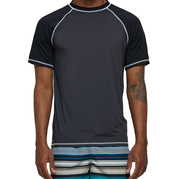 Pdbokew Swim Shirts Short Sleeve for Men Quick Dry Running UPF50+ Sun Protection Rash Guard Top