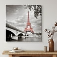 thumbnail image 2 of wall26 Canvas Print Wall Art Pop of Color Red Eiffel Tower in Paris Architecture &amp; Maps Cities Photography Realism Chic Scenic Relax/Calm Multicolor for Living Room, Bedroom, Office - 12"x12, 2 of 5
