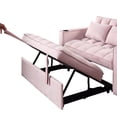 thumbnail image 5 of Onbeam Futon Sofa Bed 58" 4-1 Sleeper Sofa Couch Multi-Functional Loveseat Sleeper Sofa with Pull Out Bed,Cup Holder,USB Port for Living Room- Pink, 5 of 9