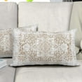 thumbnail image 6 of Brown Ethnic Boho Lumbar Pillow Covers 12x20 Inch Bohemian Carpet Vintage Coffee Tan Floral Rectangle Pillow Cases Small Pillowcases Farmhouse Accent Home Decor For Living Room Couch Sofa Set of 2, 6 of 6