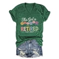 thumbnail image 2 of Trendfront Women Retirement T Shirts Short Sleeve V Neck Est 2026 Graphic Tee This Girl Is Retired Funny Quote Printed Gifts for Grandma, 2 of 3