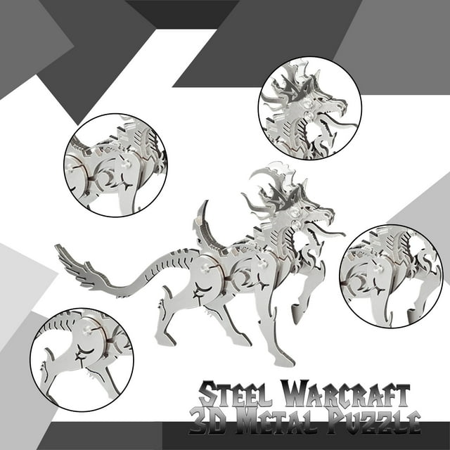 HUASHENG Steel 3D Metal Puzzle Puzzle Animal Small Metal Stainless DIY Toys Mini Model Puzzle Toy