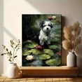 thumbnail image 6 of Fluffy Dog Water Lily Pond Canvas Art, Pet Wall Art for Living Room Bedroom Office Hallway Study Room Decor, 6 of 8