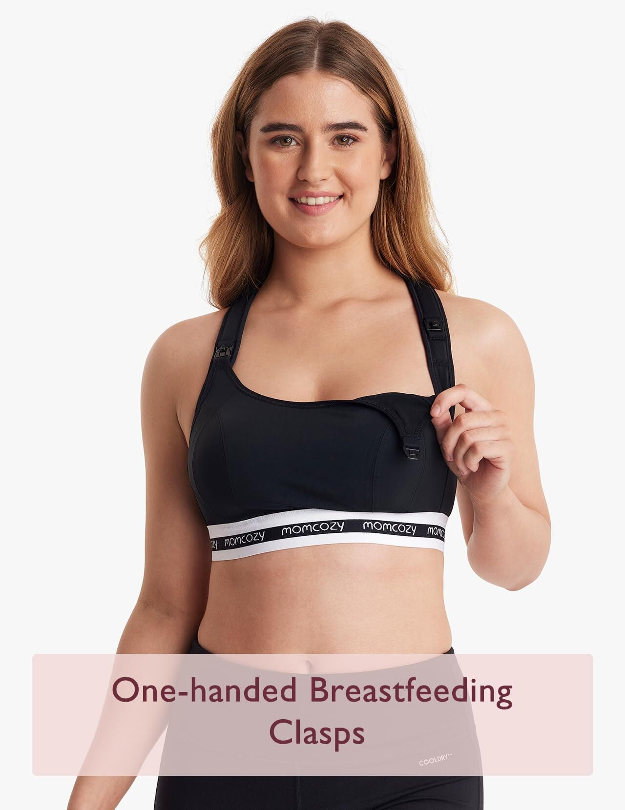 Momcozy Nursing Bras for Breastfeeding, FB014 Low-Impact Nursing Sports Bra Support Maternity Pregnancy Padded Wireless Bra