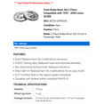 thumbnail image 2 of Front Brake Rotor Set 2 Piece - Compatible with 1992 - 2000 SC400 1993 1994 1995 1996 1997 1998 1999, 2 of 2