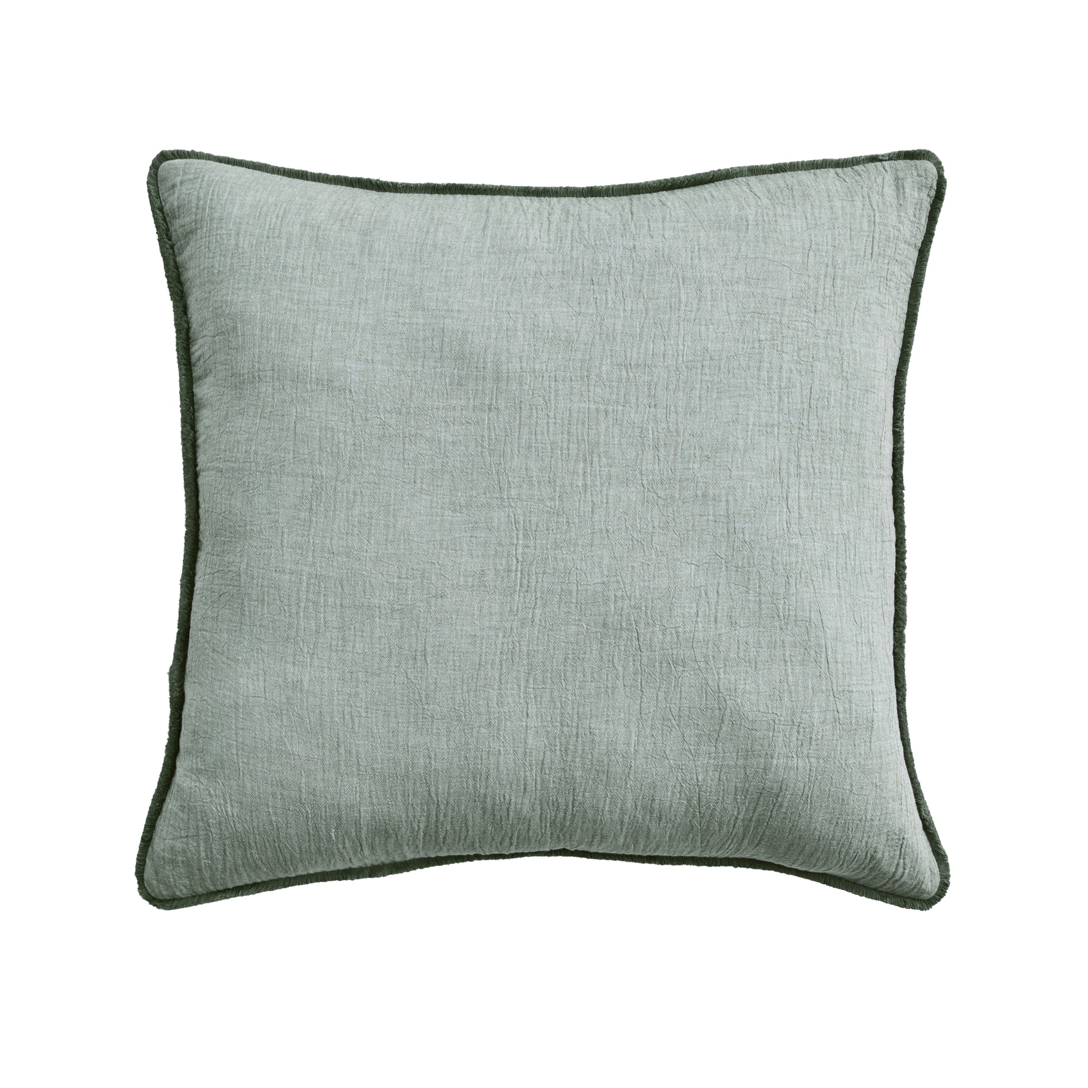 (2 pack) Better Homes & Gardens 22" x 22" Dark Cilantro Green Cotton Gauze Fringe Decorative Pillow