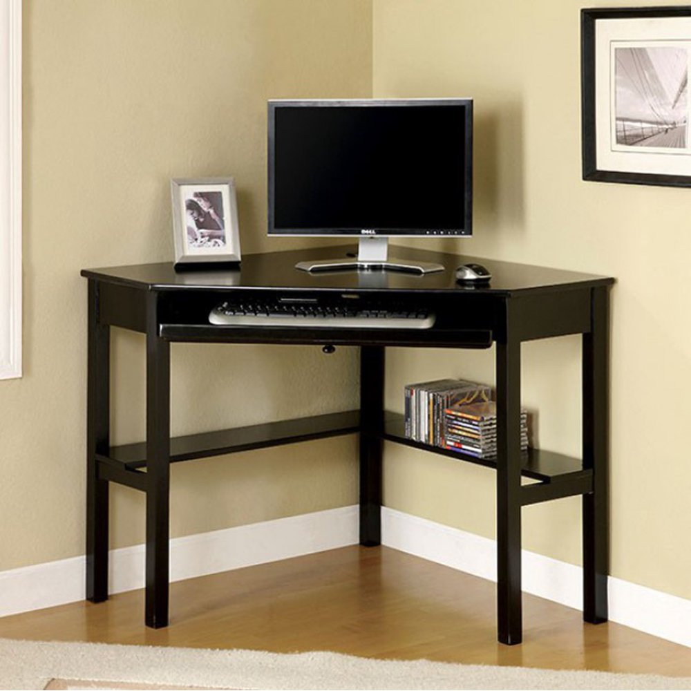 Transitional Corner Desk In Black