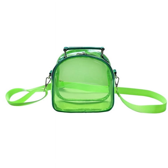 Womens Crossbody Bag PVC Purse Clear Handbag Transparent Satchel-style-handbags Small Tote Beach Bags(green)