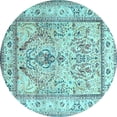 thumbnail image 1 of Ahgly Company Indoor Round Persian Light Blue Traditional Area Rugs, 5' Round, 1 of 4