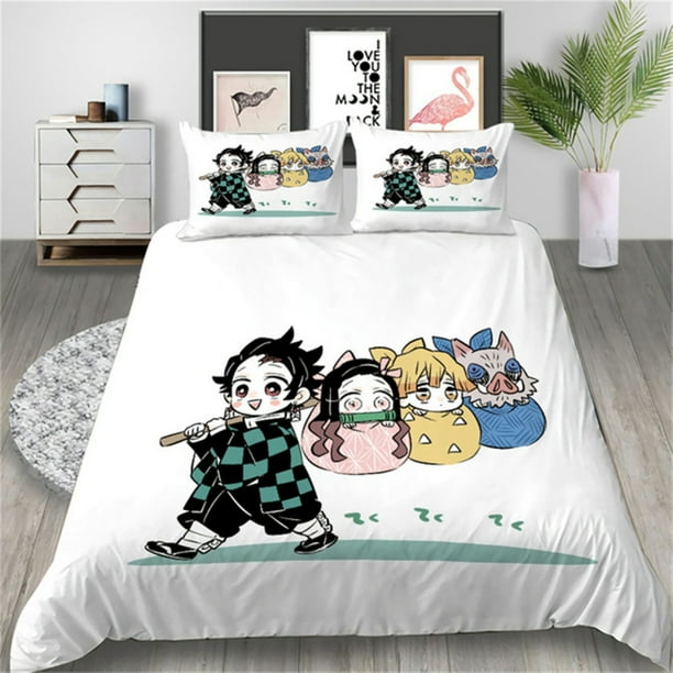 Manga Bed Comforter Sets Twin Full Queen King Size Demon Slayer