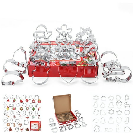 

Yipa 24Pcs DIY Christmas Tree Biscuit Shapes Set Xmas Holiday Santa Claus Baking Mini Tools Kitchen Cookie Cutters