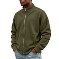 thumbnail image 3 of Men's Casual Corduroy Jacket Lightweight Zip Up Vintage Jacket Collared Bomber Jacket with Kangaroo Pockets, 3 of 6