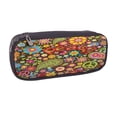 thumbnail image 2 of Lsque Hippie Peace Love Printed Big Capacity PU Leather Pencil Case Large Pencil Pouch Stationery Pen Bag Pencil Holder for Teen, 2 of 6