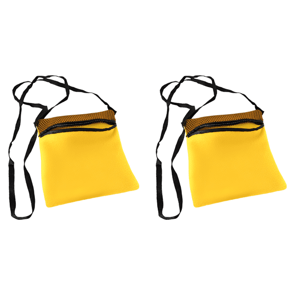 2 Pcs Yellow Sugar Glider Bonding Pouch, Hamster Carrier Bag, 6.7 x 6.7 in / 17 x 17 cm Small Animal Outgoing Sleeping Bag, Breathable Mesh, Soft Cozy Flannel for Hedgehog Squirrel