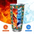 thumbnail image 5 of Haiem Cartoon Turkey Printed 20oz Straight Skinny Car Cups With Insulated Cup Sleeve Portable Handle, Sports Travel Coffee Mug, Stainless Steel, Insulated-Without Straw, 5 of 8