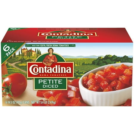 (6 Pack) Contadina Petite Diced Tomatoes, 15 oz (Best Canned Diced Tomatoes)