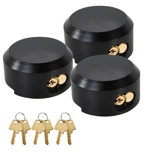 Pomunty Lot de 3 Verrous de Rondelle pour Remorques à Clé 2-7/8&Anse Cachée Cadenas de Porte de Remorque en Acier Solide Robuste avec 6 Clés Haute Sécurité