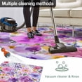 thumbnail image 5 of Farmhouse Flowers Outdoor Rug for Patio/Deck/Porch, Non-Slip Large Area Rug 6 x 9 Ft, Spring Watercolor Purple Pink Floral Indoor Outdoor Rugs Washable Area Rugs, Reversible Camping Rug Carpet Runner, 5 of 8