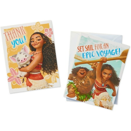 Moana Invite and Thank You Combo Pack, 8 Count, Party Supplies