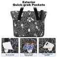 thumbnail image 2 of Tote Bag for Women - Halloween Spider Web and Skulls Pattern Shoulder Bag - Large Utility Work Duffle Bag with Zipper Handbag for Travel, Work, Sprots, 2 of 5