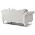 thumbnail image 5 of HomeStock Eclectic Escape Loveseat, 68"W x 35"D x 34"H, Velvet with Tufted Design, Nailheads & 2 Matching Throw Pillows-Color:Ivory, 5 of 5