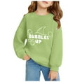 thumbnail image 2 of Zylarhe Girls Boys Sweatshirt Boys Letter Print Hooded Sweatshirt Long Sleeve Cozy Pullover for Kids Youth Casual Wear Green 10-12 Years, 2 of 3