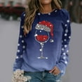thumbnail image 2 of Fshinging Womens Merry Christmas Print O Neck Sweatshirt Round Neck Fit Pullover Tops Casual Long Sleeve Workout Shirts Loose Blouse, 2 of 5