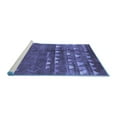 thumbnail image 2 of Ahgly Company Machine Washable Indoor Round Solid Blue Modern Area Rugs, 4' Round, 2 of 4