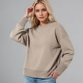 thumbnail image 2 of EDFBUYKRS Female Sweaters Women's Fall Soft Crewneck Long Sleeve Hollow Knit Pullover Sweaters Fall Sweater L, 2 of 4