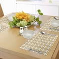 thumbnail image 4 of Ambesonne Yellow and White Place Mats Set of 4, Stripes Dots, Standard Size, Almond Green Apricot, 4 of 6